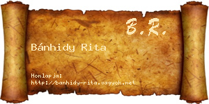 Bánhidy Rita névjegykártya